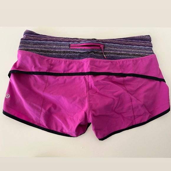 lululemon | Speed Short | size 8 | Pink + black trim + print waistband - Picture 4 of 5
